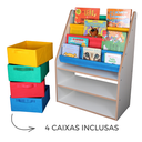 Ver imagem 2 de Porta Livros Infantil Decorativo Montessori com 4 Caixas