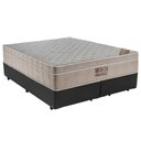 Ver imagem 1 de Cama Box Queen Bipartido Sintético + Colchão Ortobom Airtech Molas Ensacadas 65x158x198 Cinza
