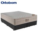 Ver imagem 3 de Cama Box Queen Bipartido Sintético + Colchão Ortobom Airtech Molas Ensacadas 65x158x198 Cinza
