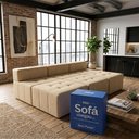 Ver imagem 3 de Sofá Modular Confort com Puff Bom Pastor Linho Bege