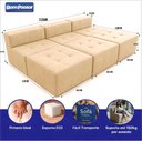Ver imagem 2 de Sofá Modular Confort com Puff Bom Pastor Linho Bege