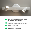 Ver imagem 6 de Trilho Eletrificado 2 Spot Led Gu10 Mr16 Canopla Tampa Cega Cor:branco