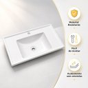 Ver imagem 6 de Kit 2 Pias Lavatório Retangular 60cm para Lavabo em Plástico Preto/Branco