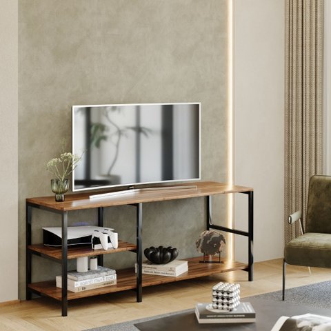Rack Estante Industrial Brooklin 160 TV 60 Polegadas Canela