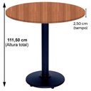 Ver imagem 2 de Mesa Bistrô Ferro Preto 111,50 Cm (alt) Disco Redondo Tampo Mdp Redondo 70 Cm (larg) X 2,50 Cm (alt