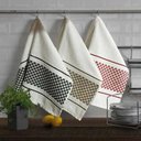 Ver imagem 2 de Pano de Copa Vitória Kit 3 peças - Dohler Branco/Laranja