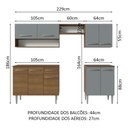 Ver imagem 4 de Armário de Cozinha Compacta 229cm Rustic/Cinza Emilly Madesa 15