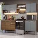 Ver imagem 1 de Armário de Cozinha Compacta 229cm Rustic/Cinza Emilly Madesa 15