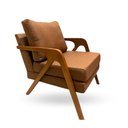 Ver imagem 1 de Poltrona Mona Luxo Madeira Maciça Tecido Linho:linho Terracota
