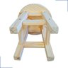 Banqueta Baixa Redonda Madeira Maciça Pinus Natural sem Pintura Resistente Pinus Pequena Infantil - 5
