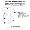 Ver imagem 2 de Banqueta Baixa Redonda Madeira Maciça Pinus Natural sem Pintura Resistente Pinus Pequena Infantil