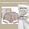 Coberdom Cobredom Manta Casal Queen Dupla Face Cobertor Cor 05 - 3