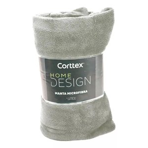 Manta Microfibra Lisa Toque Aveludado Casal 1,80x2,20m Cinza | Corttex