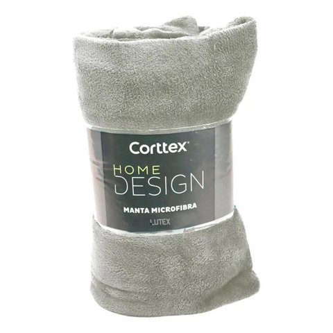 Manta Microfibra Lisa Toque Aveludado Casal 1,80x2,20m Cinza | Corttex