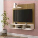 Ver imagem 1 de Painel TV 32 polegadas Gold - Prado Móveis:Canelado/ Off White