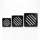 Ver imagem 1 de Descanso Panela Kit com 3 Quadrado Acm Preto Trivet Suporte Panela Quente Cozinha Decoração