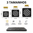 Ver imagem 2 de Descanso Panela Kit com 3 Quadrado Acm Preto Trivet Suporte Panela Quente Cozinha Decoração