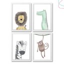 Ver imagem 1 de Quadro Decorativo Infantil Safari Animais da Floresta 33x43:branca