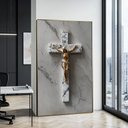 Ver imagem 1 de Quadro Crucifixo Jesus: Moldura Dourada/ 100x150