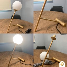 Luminária de Mesa Imola Dourado Fosco com Globo de Vidro Leitoso 1xg9 - 2