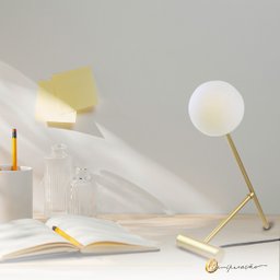 Luminária de Mesa Imola Dourado Fosco com Globo de Vidro Leitoso 1xg9 - 4