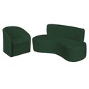 Ver imagem 1 de Kit Sofá Curvo Amsterdã 140cm e Poltrona Luiza Max Suede Verde