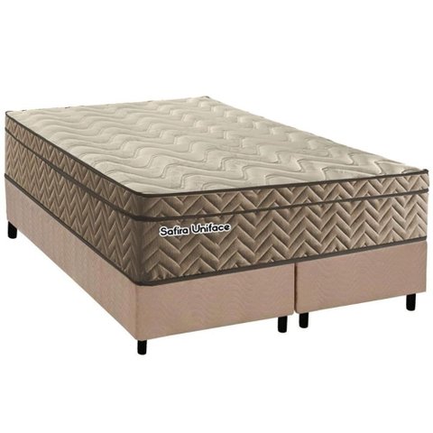 Cama Box Queen: Colchão Molas Masterpocket Ensacadas Paropas Safira Uniface + Base Crc Suede Clean