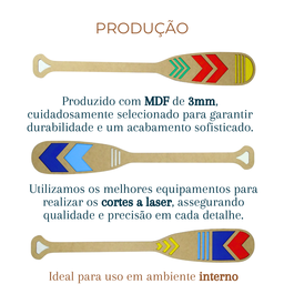 Remo Decorativo Kit com 3 Remos de Praia Coloridos de Mdf - 3