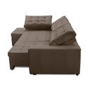 Ver imagem 4 de Sofá de Canto Retrátil e Reclinável com Molas 3,00x2,00 Le Jacke Suede Capuccino Madelina Decor