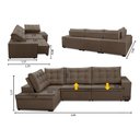 Ver imagem 2 de Sofá de Canto Retrátil e Reclinável com Molas 3,00x2,00 Le Jacke Suede Capuccino Madelina Decor