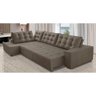 Sofá de Canto Retrátil e Reclinável com Molas 3,00x2,00 Le Jacke Suede Capuccino Madelina Decor - 1