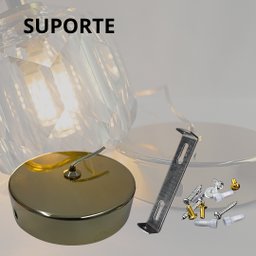 Pendente Lustre Pd1112 Ip20 Bivolt Dourado Cabo Ajustàvel - 7