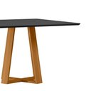 Ver imagem 2 de Mesa de Jantar Quadrada 6 Lugares 135cm Tampo Mdf com Vidro Lectus Ypê/preto - New Ceval