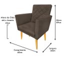 Ver imagem 3 de Poltrona Decorativa Maitê Costura Matelassê P/ Sala Recepção - Lobo Shopp:marrom