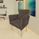 Ver imagem 2 de Poltrona Decorativa Maitê Costura Matelassê P/ Sala Recepção - Lobo Shopp:marrom