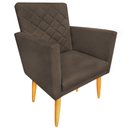 Ver imagem 1 de Poltrona Decorativa Maitê Costura Matelassê P/ Sala Recepção - Lobo Shopp:marrom