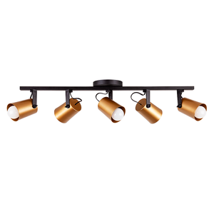 Spot Trilho de Sobrepor Moderno Direcionável Fokus 5 Lâmpadas E27 Bivolt:Dourado/110V/220V