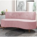 Ver imagem 2 de Sofá 2 Lugares para Sala Living 135cm Pés Palito Korah K04 Veludo Rosê - Mpozenato