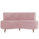 Ver mais imagens de Sofá 2 Lugares para Sala Living 135cm Pés Palito Korah K04 Veludo Rosê - Mpozenato