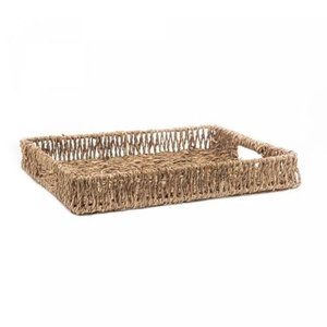 Bandeja de Sisal Rústica Decoração e Organização 34x26 Cm