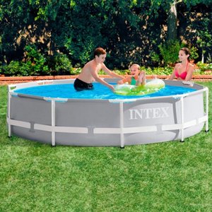 Piscina Intex 4.485L Estrutural Prism Cinza Capa Bomba 220v Forro Kit Limpeza