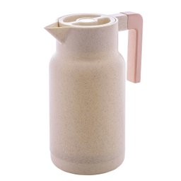 Garrafa Térmica Café Chá Nórdica Cor Bege com Cabo Bambu - 1