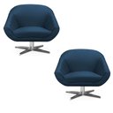 Ver imagem 1 de Kit 02 Poltronas Giovana Suede Azul Marinho