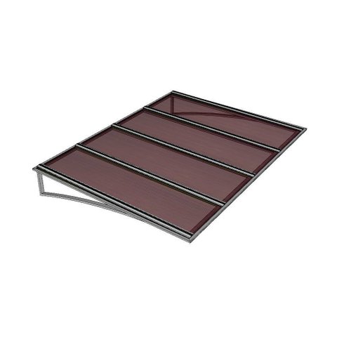 Toldo Fixo Policarbonato Alveolar Bronze - 2,00m X 1,00m - Estrutura Branca