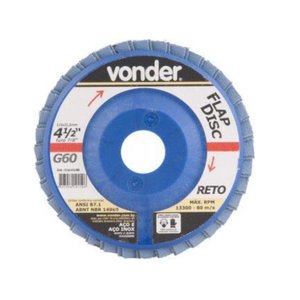 Flap disc 4.1/2" g120 costado pvc reto p/ aço carbono e inox