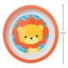 6 Pratos Infantil Buba de Criança Prato Raso Redondo 21cm Plástico Leão Animal Fun Laranja - 3
