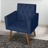 Kit 4 Poltrona Para sala de Estar Bianca Capitonê Suede Azul Marinho - Móveis Mafer - 5