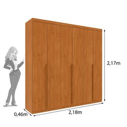 Guarda Roupa Casal 100% Mdf 6 Portas 4 Gavetas Joinville Tcil - 4