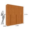 Guarda Roupa Casal 100% Mdf 6 Portas 4 Gavetas Joinville Tcil - 4