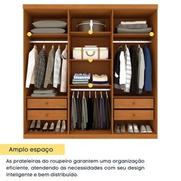 Guarda Roupa Casal 100% Mdf 6 Portas 4 Gavetas Joinville Tcil - 6